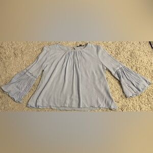 HIGHLINE Collective blue 3/4 sleeve shirt top blouse small s 4